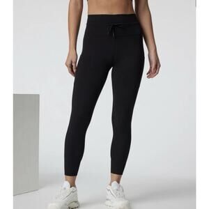 Vuori Daily Leggings Womens S Black Drawstring High Waisted Athleisure Yoga Gym